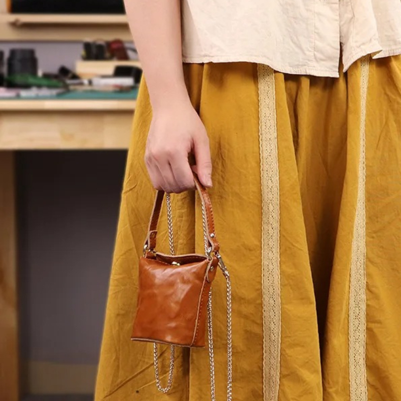 Women'S Bags Top 10 - Tas Mini Bucket Kulit Berlapis Lilin