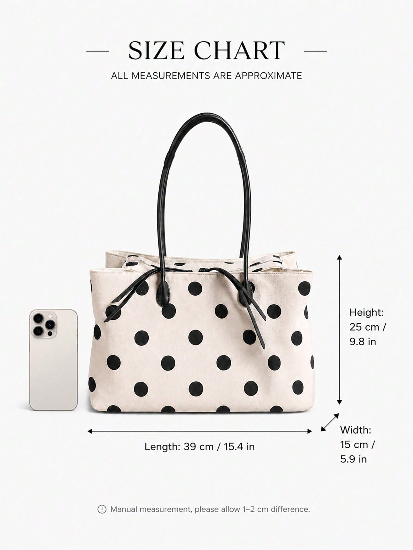Tas Tote Linen Polka Dot Kapas - Women Bags Work ulasan dan harga