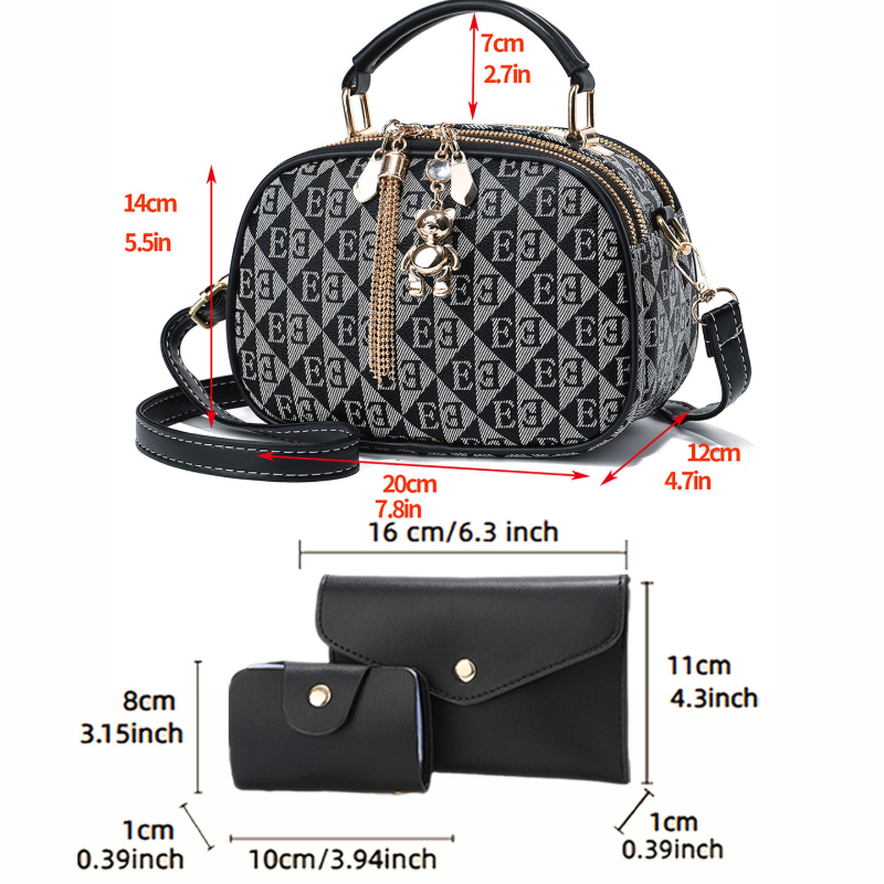 Tas mini bundar 3-in-1 dengan  - Women Bags Mini ulasan dan harga